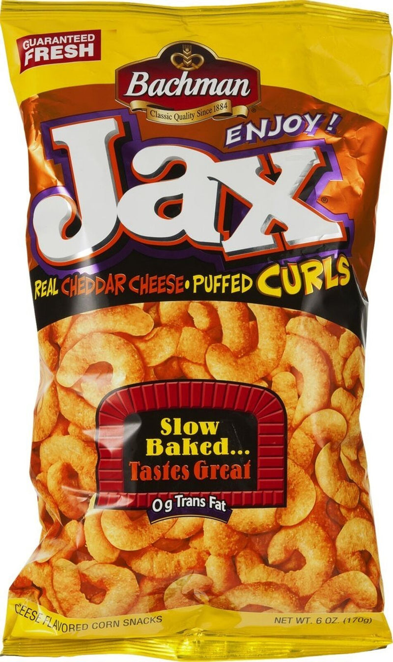 Bachman Jax Real Cheddar Cheese Puffed Curls, 4-Pack 6 oz. Bags