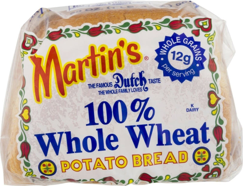 Martin's Famous Pastry 100% Whole Wheat Potato Bread- 3 Loaves
