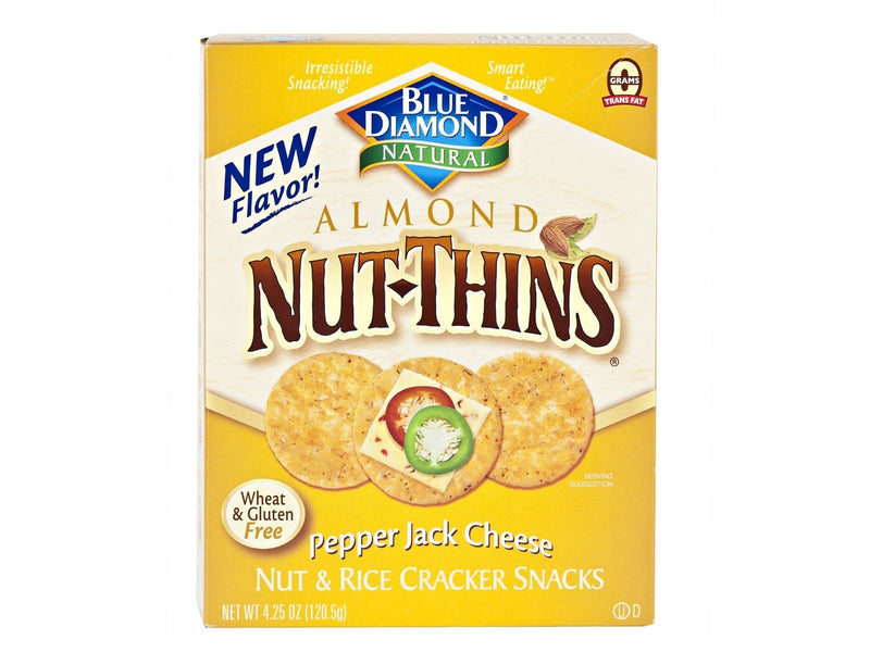 Blue Diamond Natural Almond Nut-Thins Nut & Rice Cracker Snacks- 3 Boxes