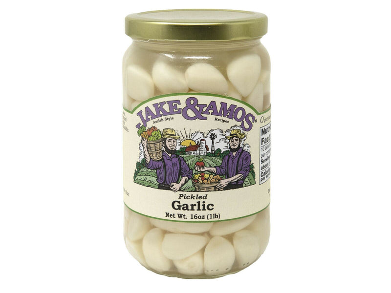 Jake & Amos Amish Style Recipes Pickled Garlic Cloves- 16 oz. Jars