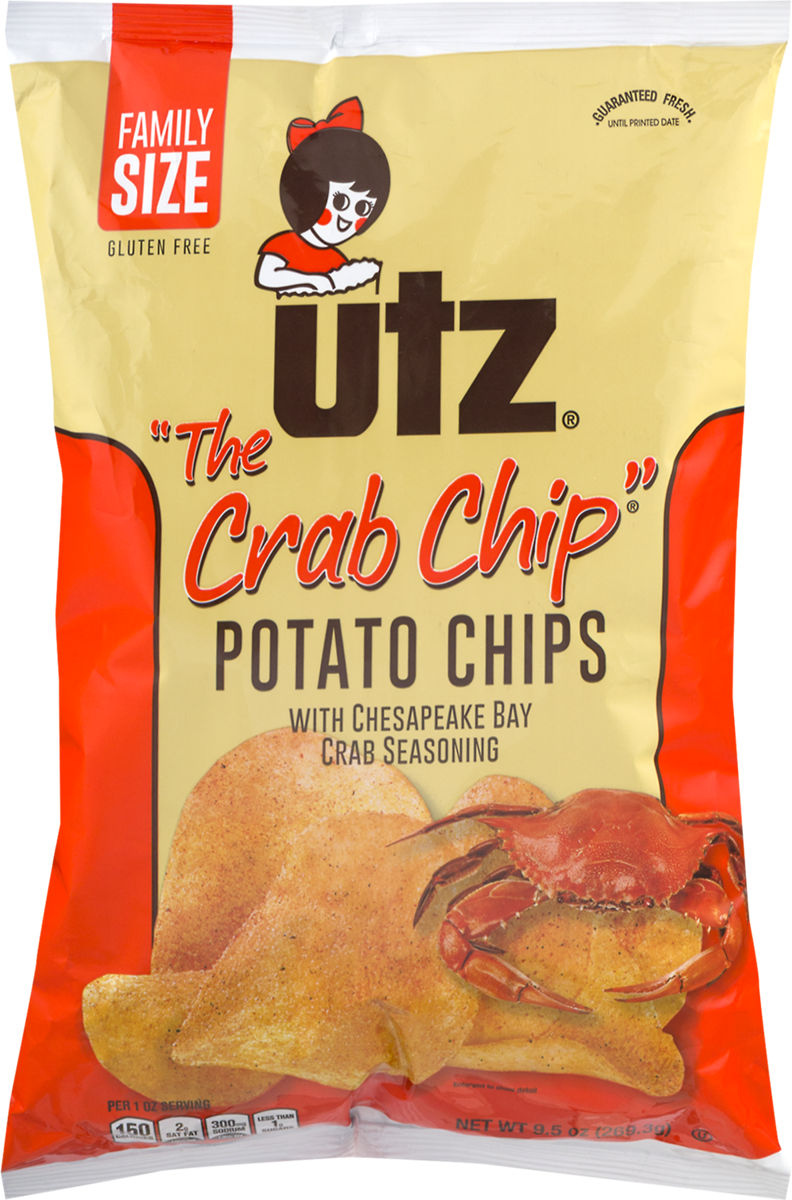 Utz Potato Chips "The Crab Chip",  3-Pack Family Sized Bags