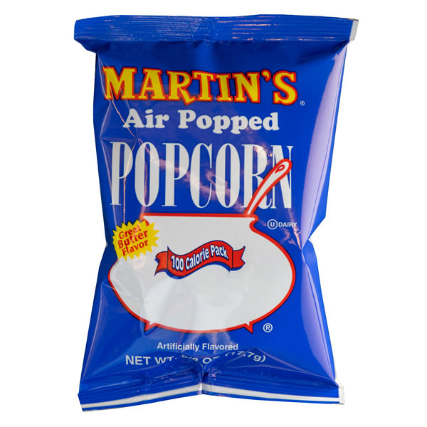 Martin's Air Popped Butter Flavored Popcorn, Case Pack of 30/.63 oz. Bags