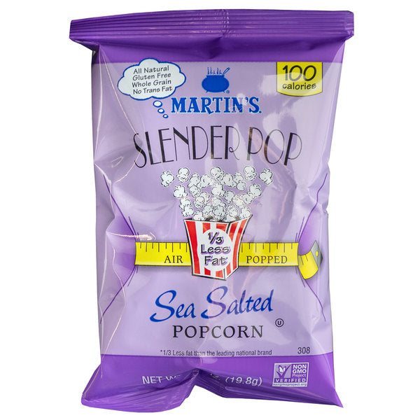 Martin's Slender Pop Sea Salted Popcorn- Case Pack of 30/.7 oz. Bags