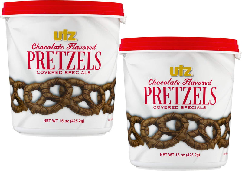 Utz Milk Chocolate Flavored Covered Pretzels- 15 oz. Tubs