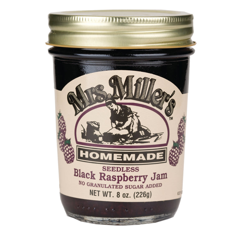 Mrs. Miller's No Sugar Seedless Black Raspberry Jam 8 oz. (2 Jars)