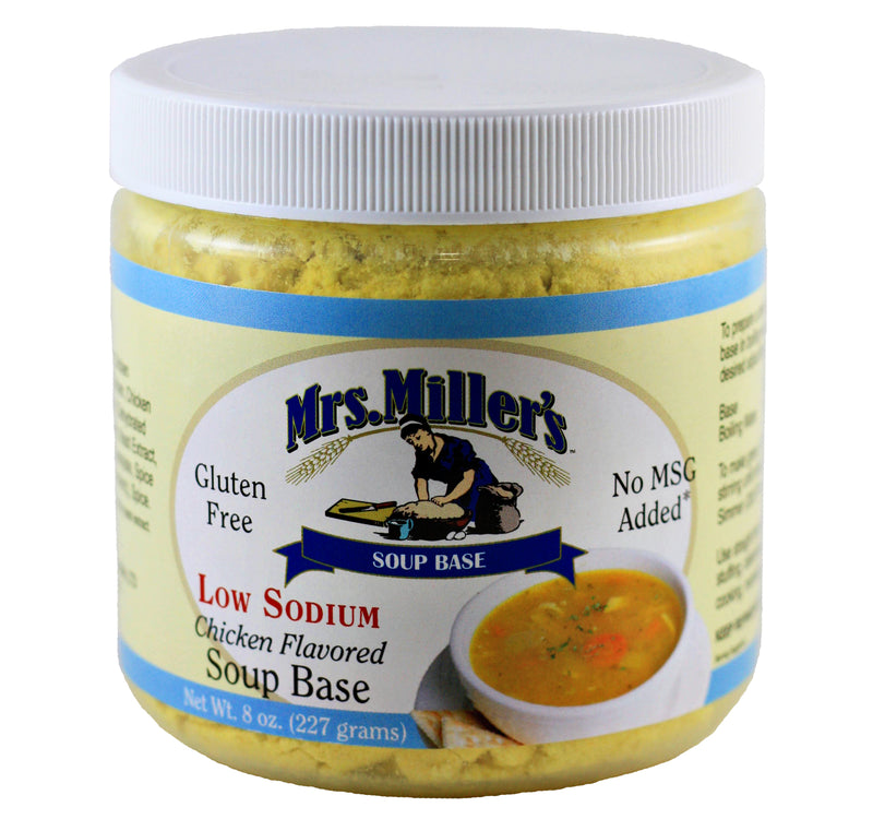 Mrs. Miller's Low Sodium Chicken Flavored Soup Base 8 oz. (2 Jars)