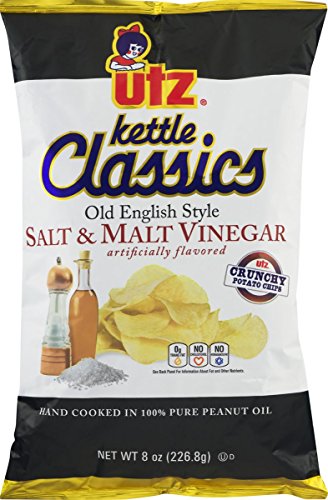 Utz Kettle Classics Salt & Malt Vinegar Crunchy Potato Chips 8 oz. Bag (3 Bags)