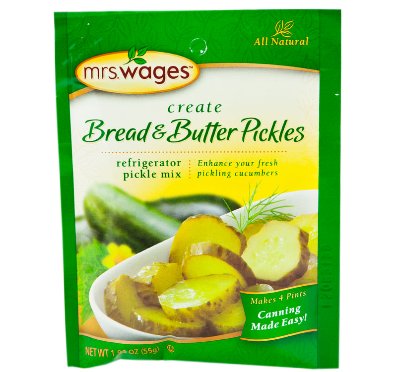 Mrs. Wages Bread & Butter Refrigerator Pickle Mix 1.94 oz. (6 Packets)