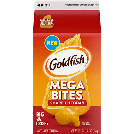 Pepperidge Farm Goldfish Crackers, Mega Bites Cheddar, 2-Pack 26 oz. Bulk Carton