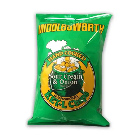 Middleswarth Ket'l Sour Cream & Onion Kettle Cooked Potato Chips, 3.5 oz. Single Serve Bags