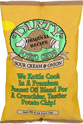 Dirty Brand Potato Chips 5-oz Bags (Pack of 6) (Sour Cream & Onion)