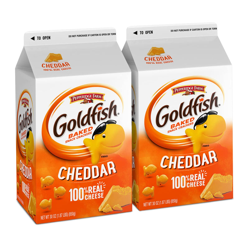 Pepperidge Farm Goldfish Crackers, Cheddar, 2-Pack 30 oz. Bulk Carton