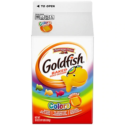 Pepperidge Farm Goldfish Crackers, Colors Cheddar, 2-Pack 30 oz. Bulk Carton