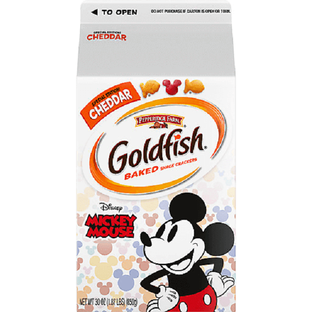 Pepperidge Farm Goldfish Crackers, Disney Mickey Mouse Cheddar, 2-Pack 30 oz. Bulk Carton