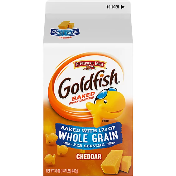 Pepperidge Farm Goldfish Crackers, Whole Grain Cheddar, 2-Pack 30 oz. Bulk Carton