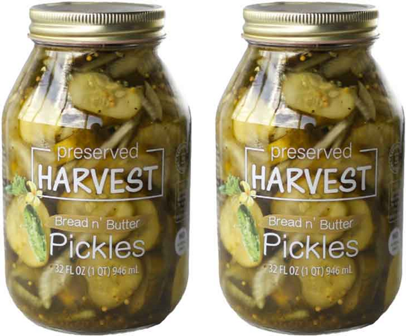 Preserved Harvest Bread n' Butter Pickle Slices, 2-Pack 32 oz. Quart Jars