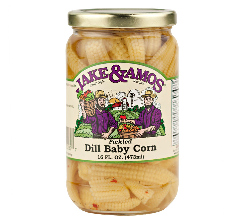 Jake & Amos Pickled Dill Baby Corn 16 oz. (3 Jars)