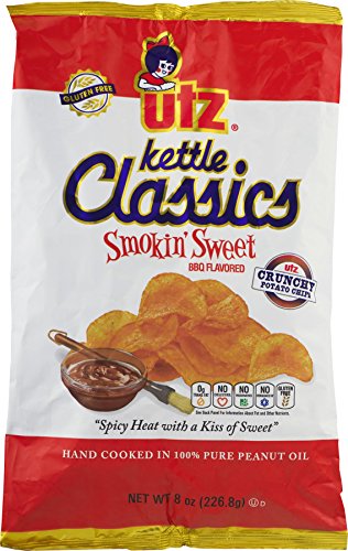 Utz Kettle Classics Smokin' Sweet BBQ Crunchy Potato Chips 8 oz. Bag (3 Bags)