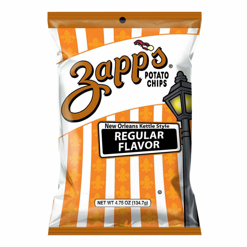 Zapp's New Orleans Kettle Style Regular Flavor Potato Chips, 4.75 oz. Bags