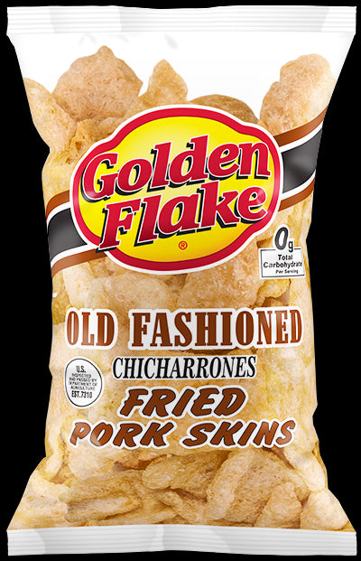 Golden Flake Snack Foods Old Fashioned Pork Skins 3 oz. Bag (6 Bags)