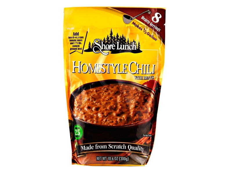 Shore Lunch Homestyle Chili with Beans, Makes 1/2 Gallon, 4-Pack 10.6 oz. Packets