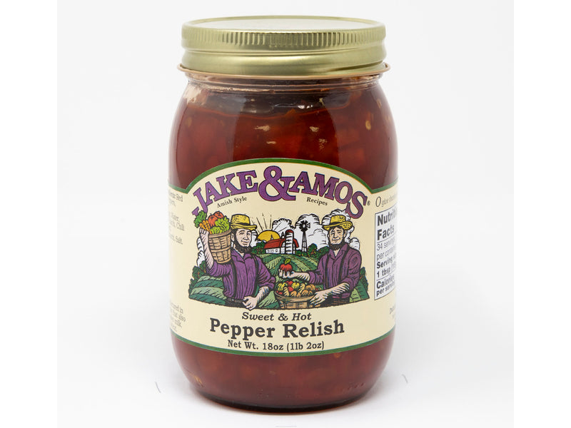 Jake & Amos Sweet & Hot Pepper Relish, 3-Pack 18 oz. Jars