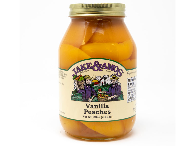 Jake & Amos Vanilla Peach Halves, 2-Pack 33 Oz. Jars