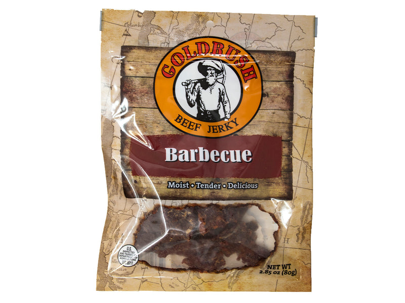 Goldrush Farms Premium Barbecue Beef Jerky, 2-Pack 2.85 oz. Re-Sealable Packet
