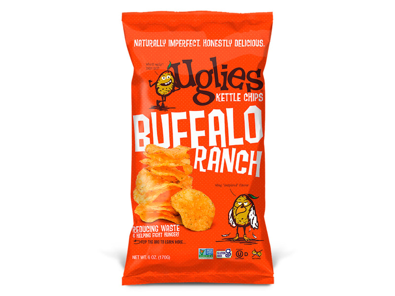 UGLIES Kettle Cooked Potato Chips, Gluten Free Non-GMO, 4-Pack 6 oz. Bags