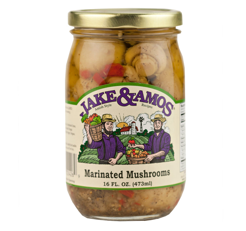 Jake & Amos Marinated Mushrooms 16 oz. Jar (2 Jars)