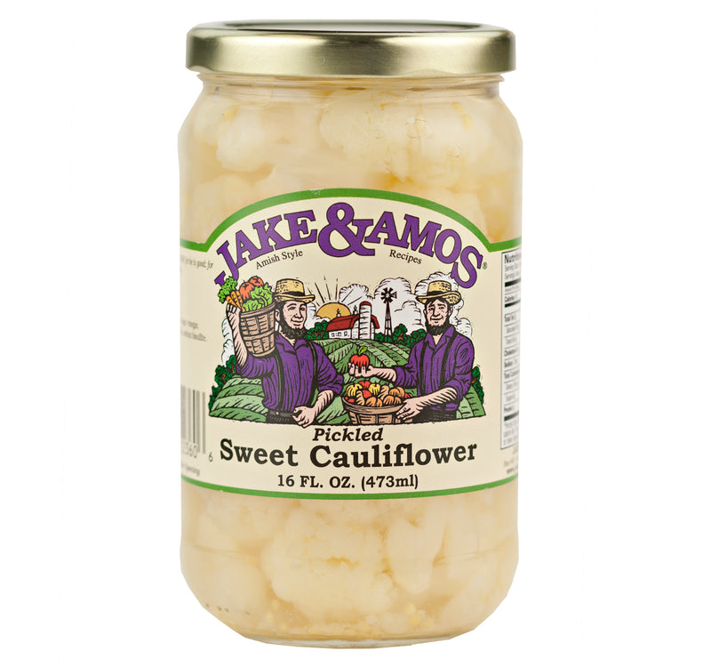 Jake & Amos Pickled Sweet Cauliflower 16 oz. Jar (2 Jars)
