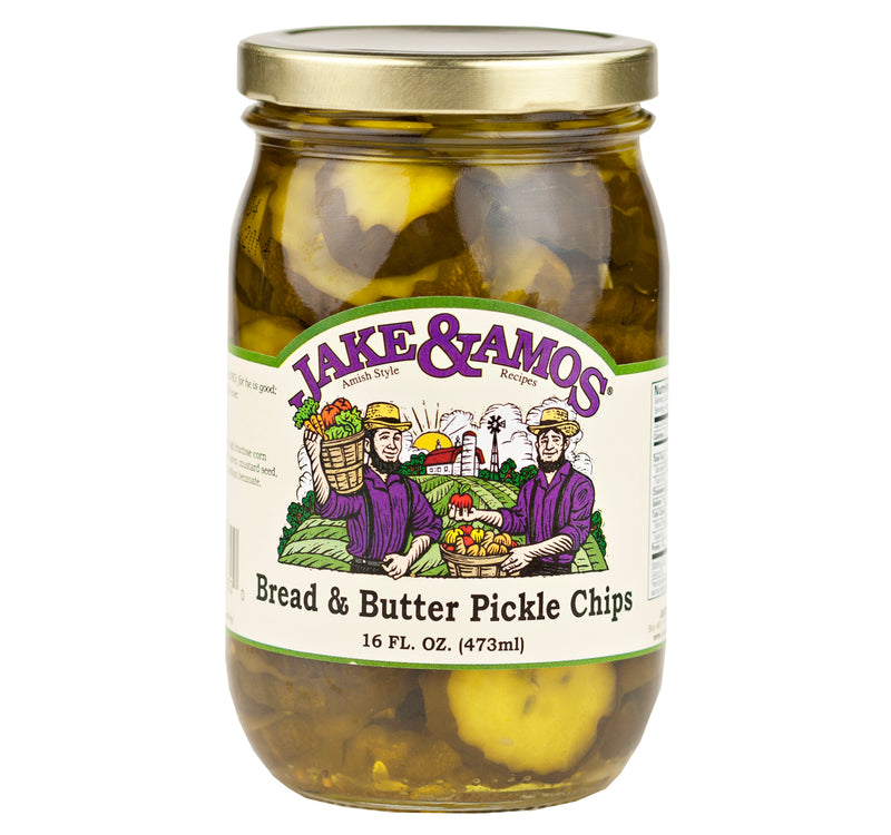 Jake & Amos Bread & Butter Pickle Chips 16 oz. Jar (2 Jars)
