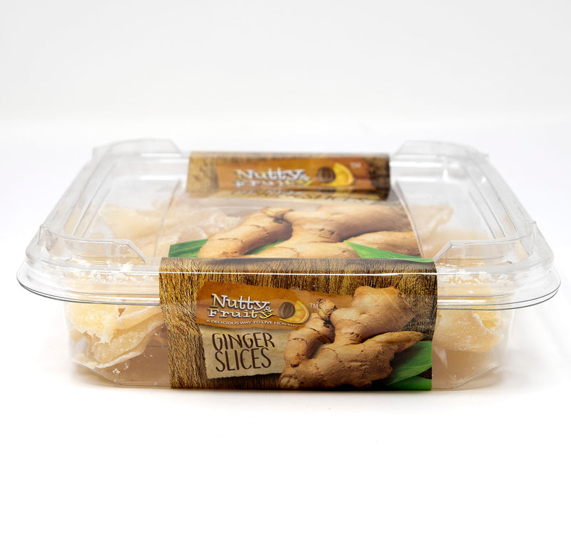 Nutty & Fruity Dried Ginger Slices, A Great On-The-Go Snack, 2-Pack 8 oz. Trays