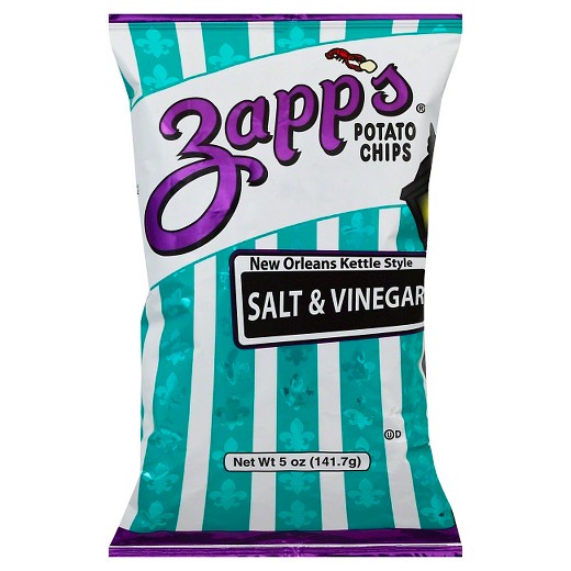 Zapp's Kettle Style Potato Chips - Salt & Vinegar Flavor - 5 Oz. Bag (6 Bags)