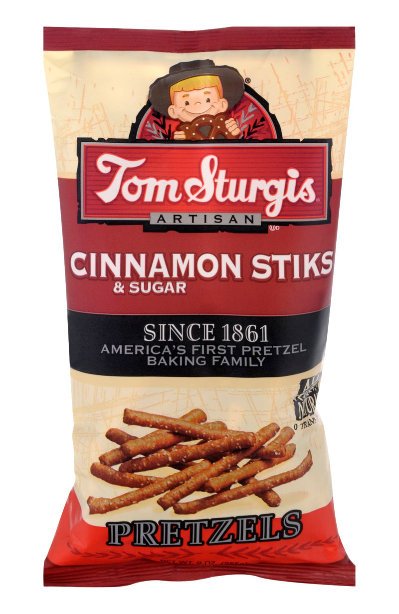 Tom Sturgis Cinnamon Sugar Sticks Pretzels 9 oz. Bag (2 Bags)