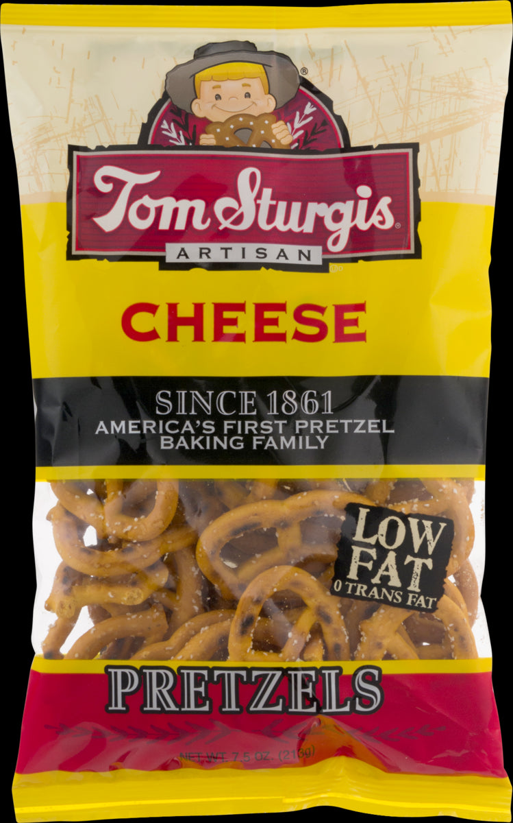 Tom Sturgis Artisan Low Fat Cheese Pretzels 7.5 oz. Bag (2 Bags)