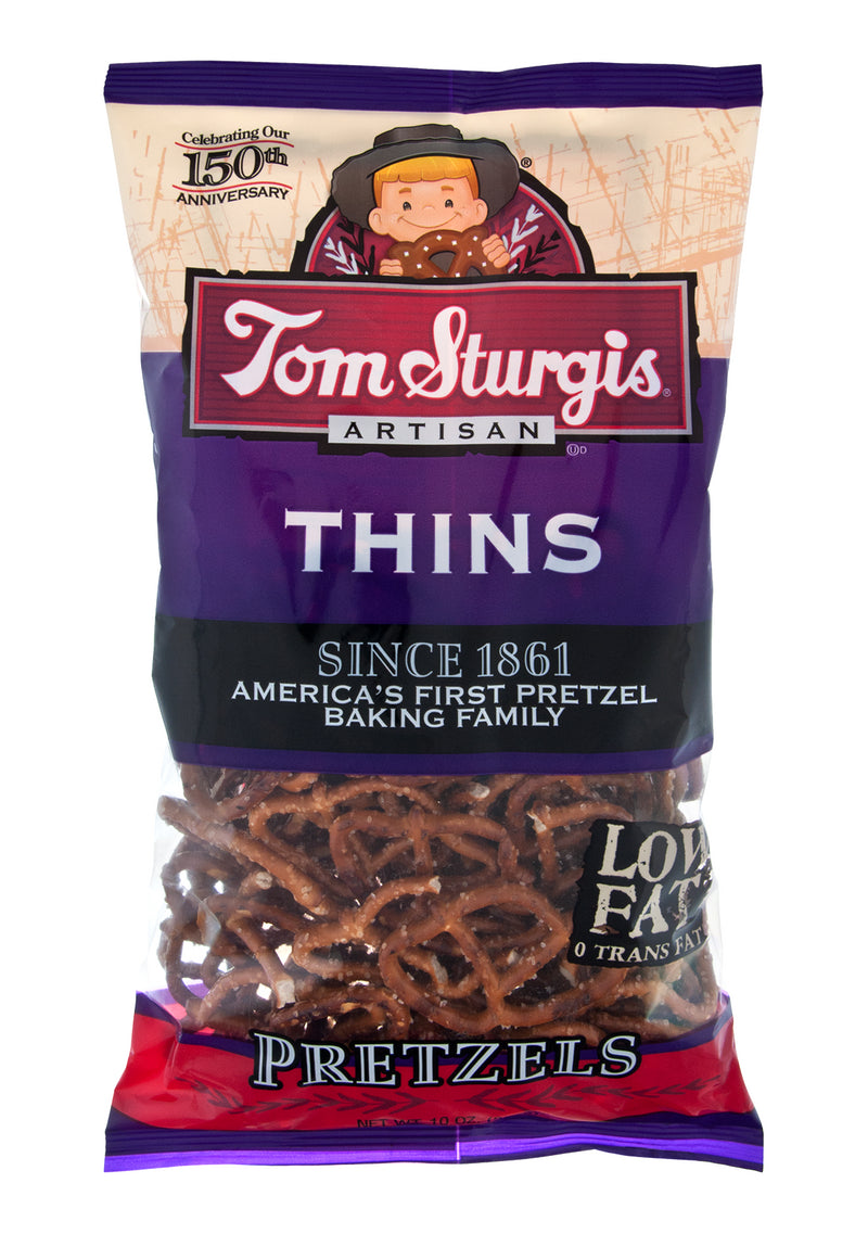 Tom Sturgis Artisan Thins Pretzels 10 oz. Bag (2 Bags)