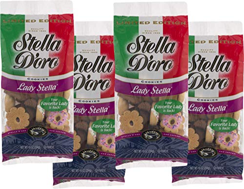 Stella D'oro Lady Stella Cookies 10 oz. Bag- Stella D'oro Italian Touch Cookie Assortment (4 Bags)
