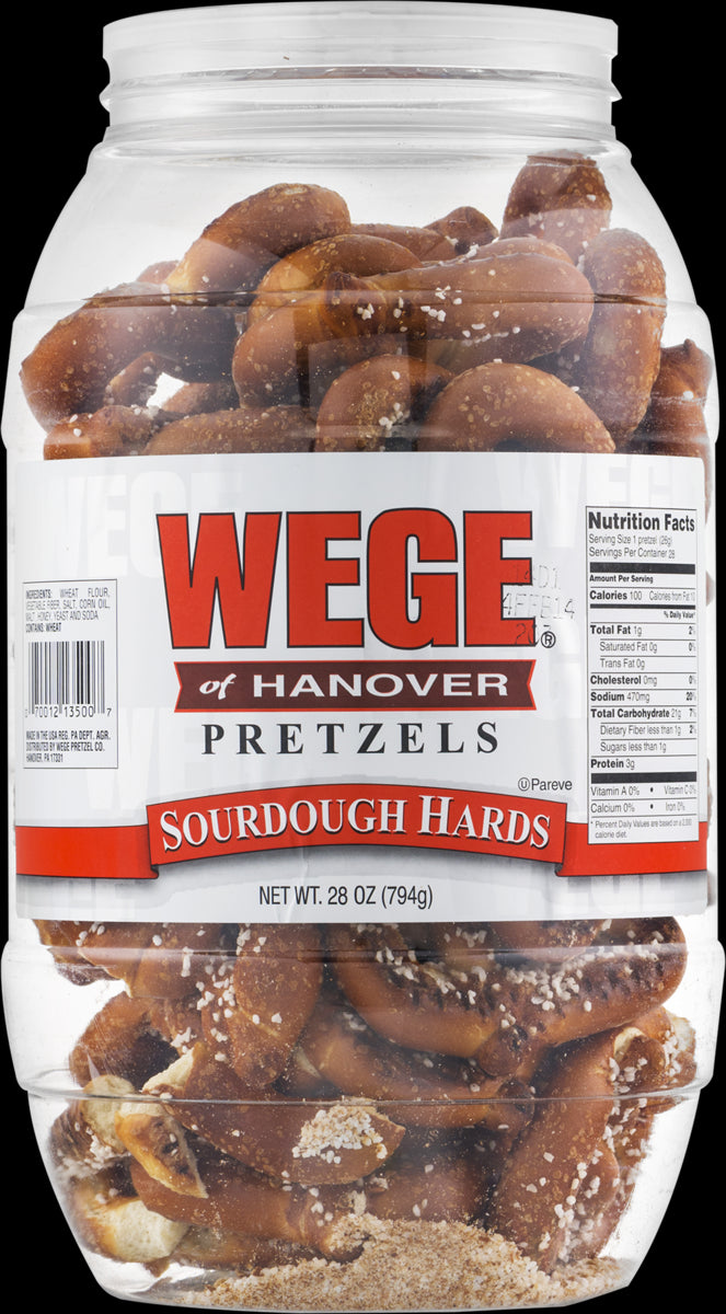 Wege of Hanover Sourdough Hard Pretzels -28 oz. Barrel