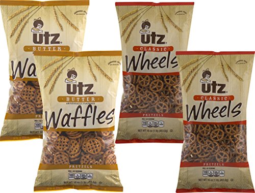 Utz Butter Waffles & Classic Wheels Pretzel Variety 4- Pack