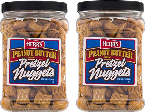 Herr's Peanut Butter Filled Pretzel Nuggets- 2- 24 oz. Canisters