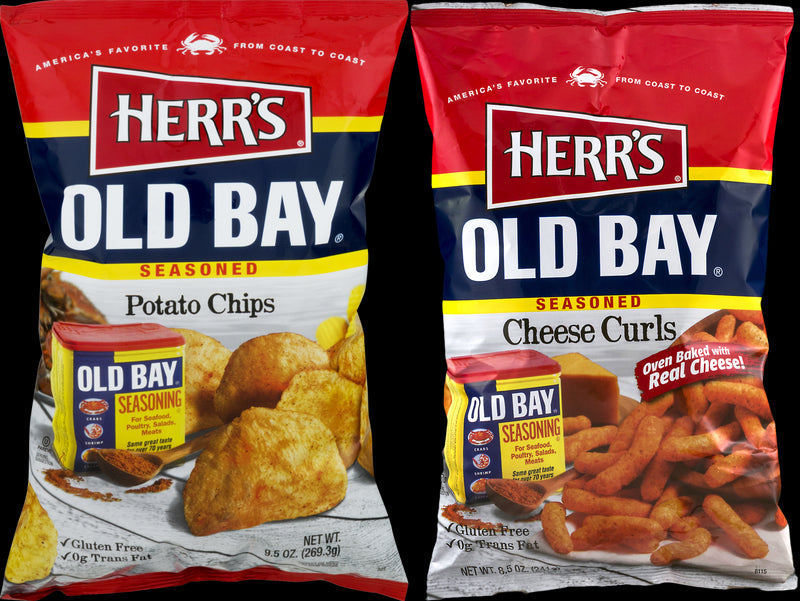 Herr's Old Bay Seasoned Potato Chips & Old Bay Seasoned Cheese Curls Variety 2-Pack