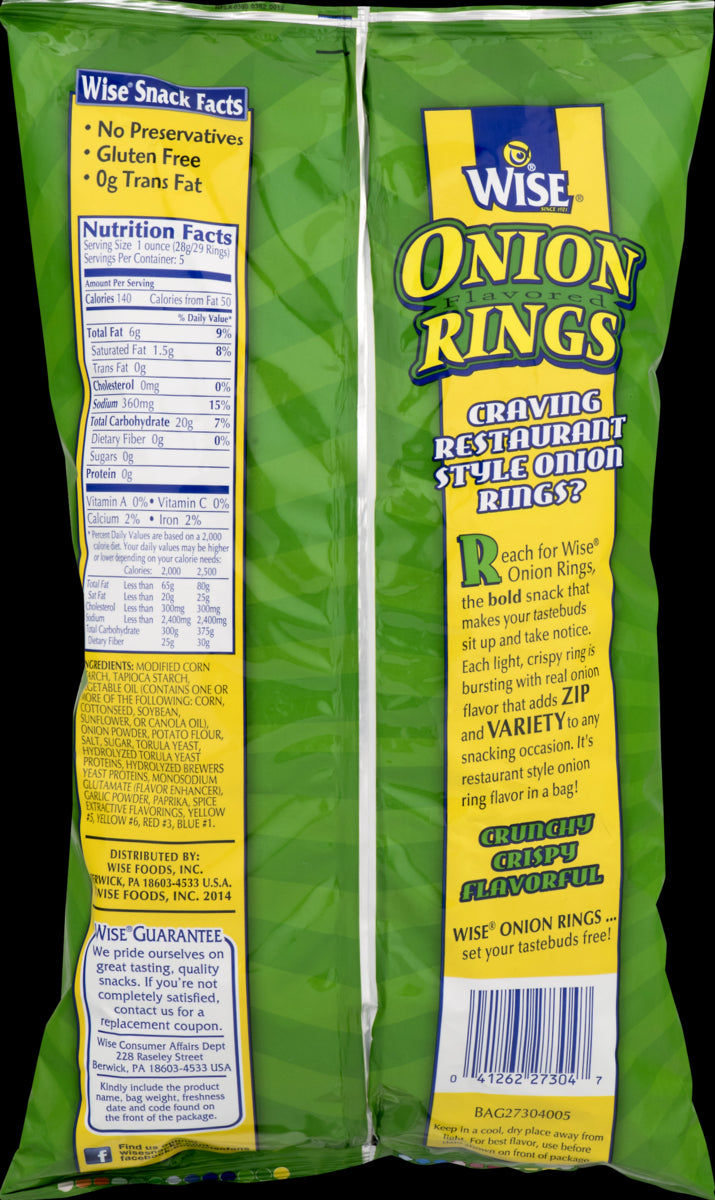 Wise Foods Crispy Onion Rings 5 oz. Bag (3 Bags)