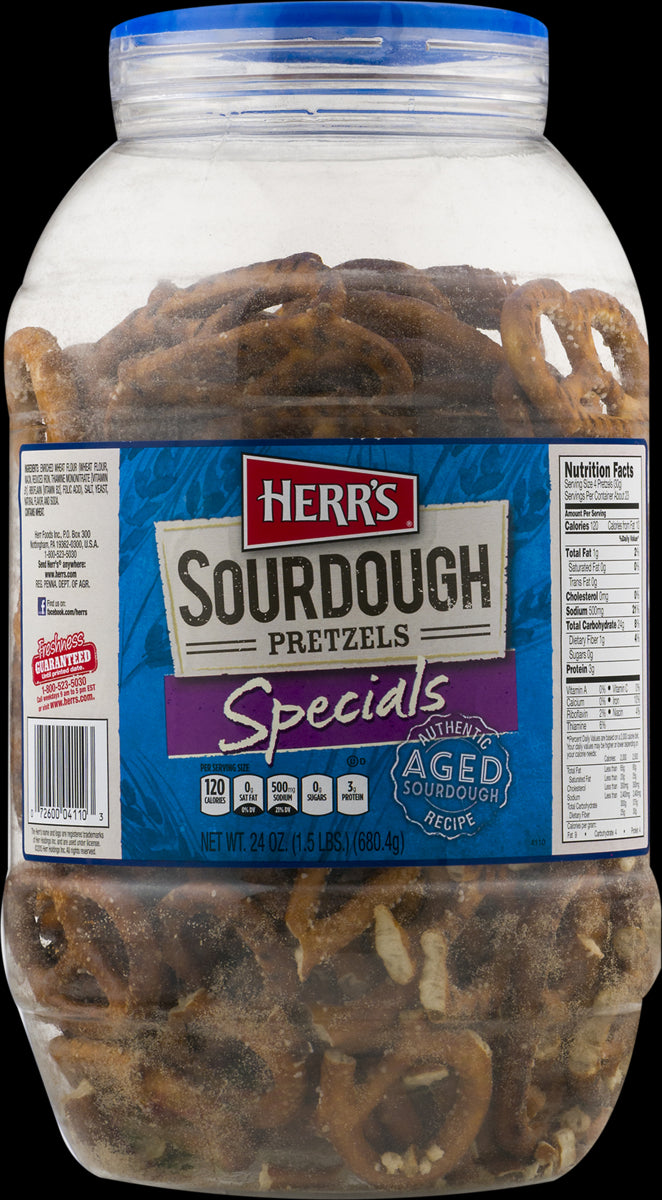 Herr's Authentic Aged Sourdough Specials Pretzel Barrel