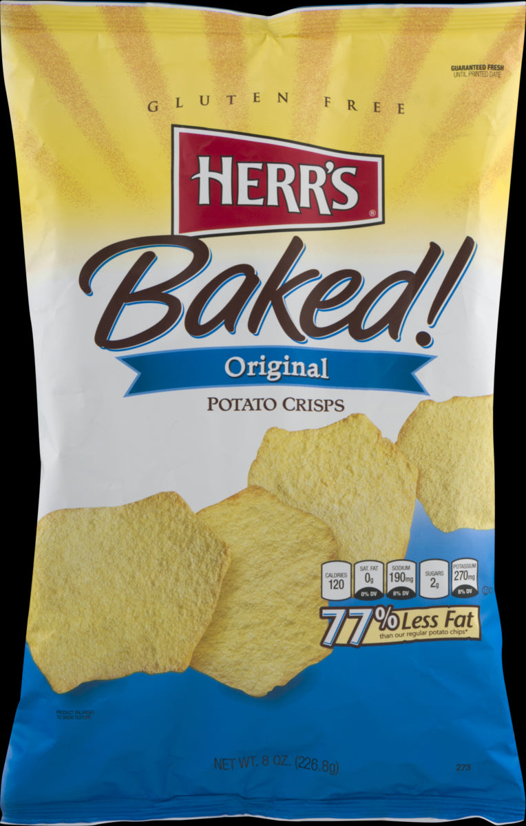 Herr's Original Baked Potato Crisps 8 oz. Bag- (4 Bags)