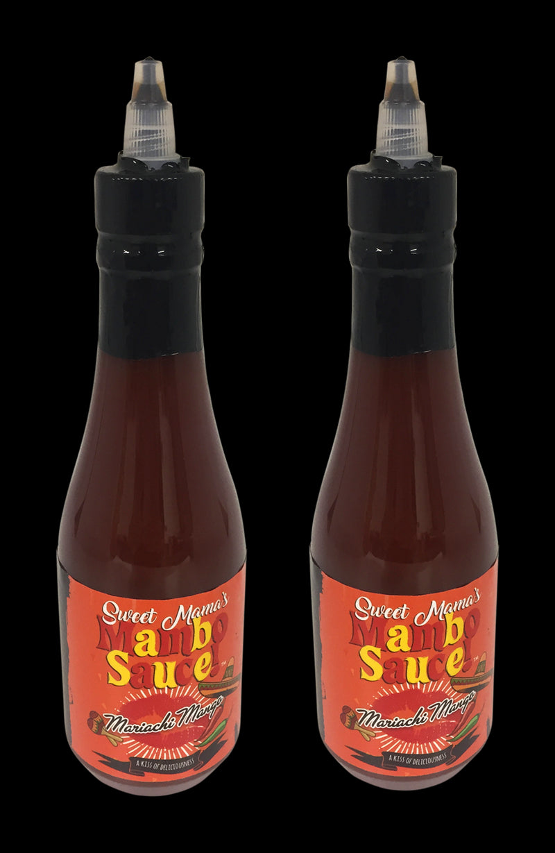 Sweet Mama's Mariachi Mango Mambo Sauce- Finishing Sauce for All of Your Meat, Poultry & Seafood Dishes- 2 Bottles