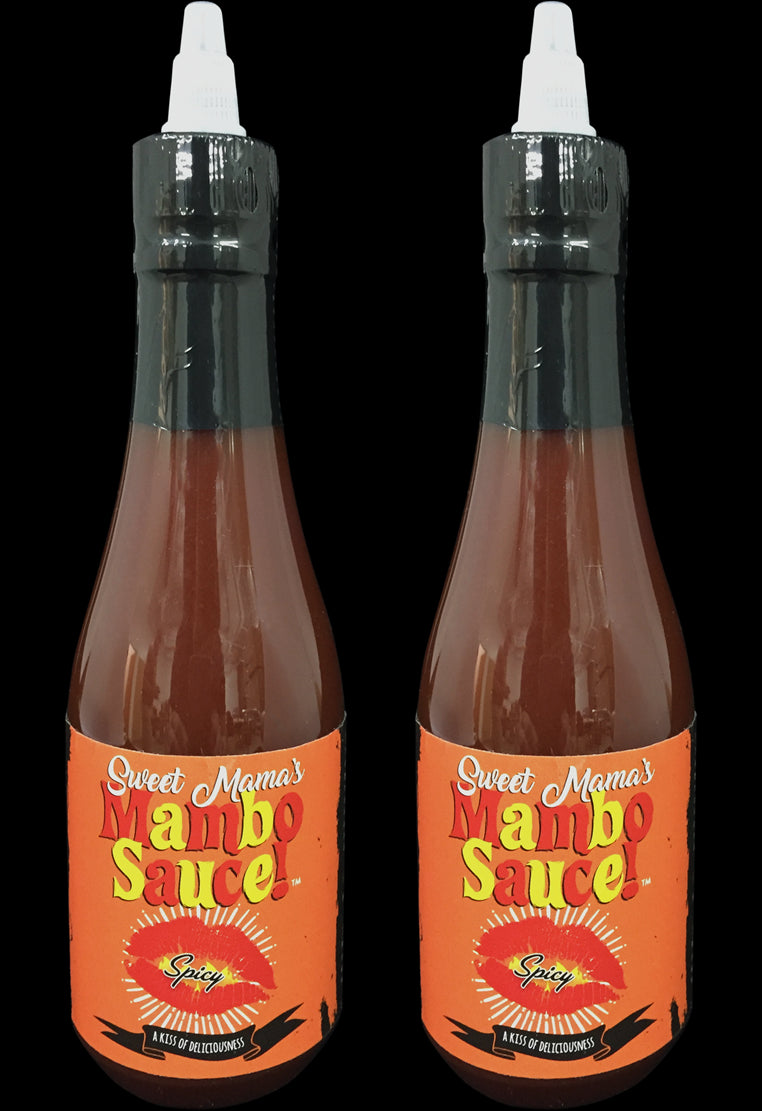 Sweet Mama's  Spicy Mambo Sauce- Finishing Sauce for All of Your Meat, Poultry & Seafood Dishes- 2 Bottles