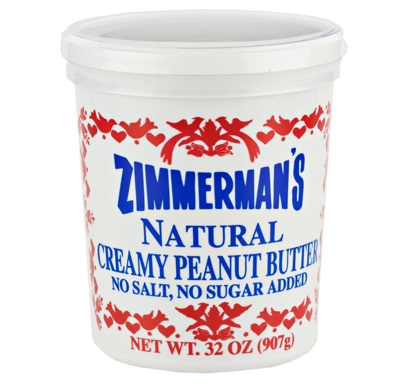 Zimmerman's Natural Creamy Peanut Butter No Salt Added 32 oz. Tub (3 Tubs)