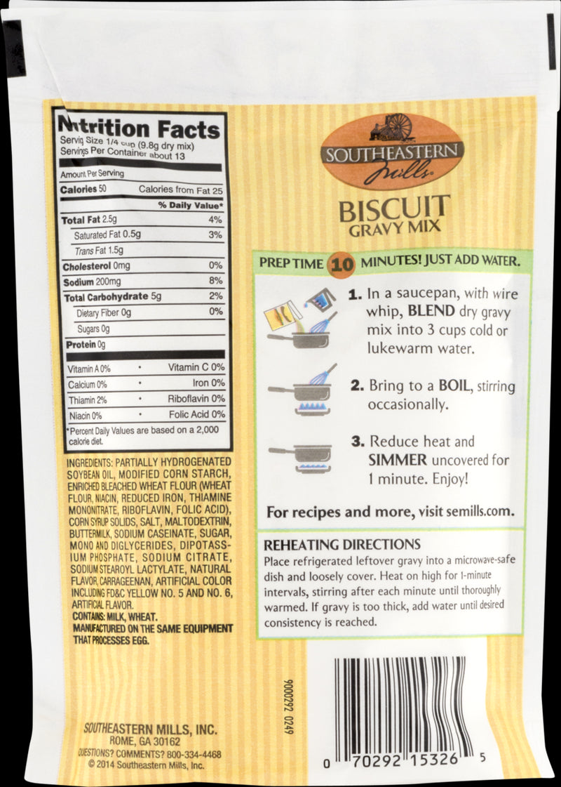 Southeastern Mills Biscuit Gravy Mix- 4.5 oz. Packages (3 Packets)
