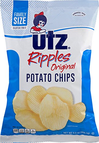 Utz Ripples Original Potato Chips, 4-Pack Family Size Bags